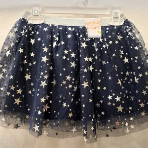 NWT Girls Jumping Beans Cartwheel Scooter Silver Stars on Navy Skirt Size 4T